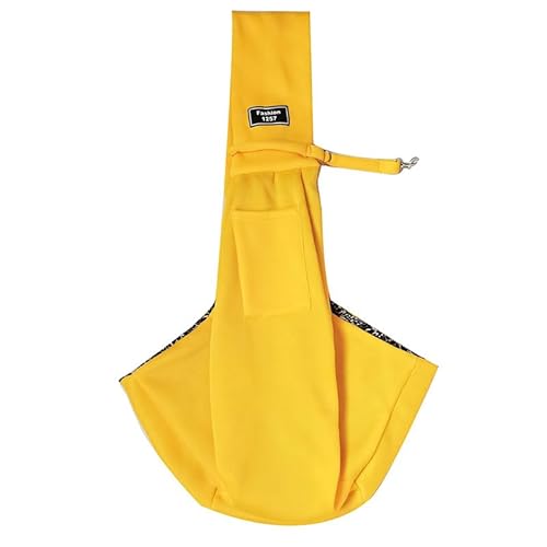 Tragetasche für kleine Hunde, verstellbarer Schultergurt, Handytasche, erhältlich in Grau, Schwarz, Beige, 80 x 50 cm (gelber Hund) von LANYIJINCHENG
