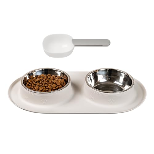 LAOPET Futternapf und Wassernapf für Katze und Hund - Doppeltes Napfset für Wasser und Futter, Rutschfest aus Edelstahl mit Silikonmatte und Löffel Inklusive LAOPET Futternapf und Wassernapf für Katze und Hund - Doppeltes Napfset für Wasser und Futter, Rutschfest aus Edelstahl mit Silikonmatte und Löffel Inklusive von LAOPET