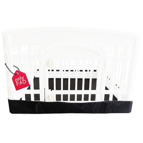 Hunde-Laufgitter, Bodenpolster, passend für 89,9 cm, 4 Paneele, Laufstall, Hundekäfigunterlage, Welpenlaufgitter, auslaufsicher, rutschfest (Laufgitter nicht im Lieferumfang enthalten), Schwarz von LAOZZ