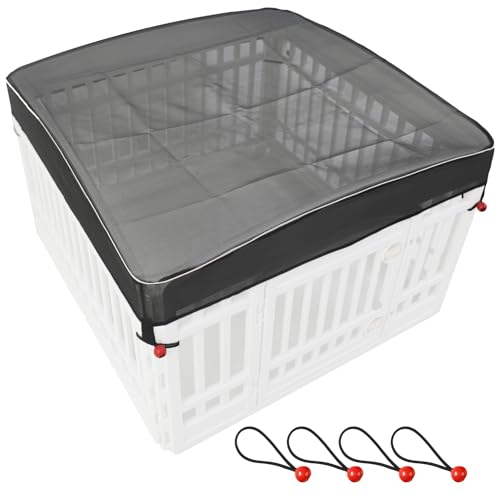 Hunde-Laufgitter-Abdeckung, Netz-Oberseite, Hundegehege für Haustiere, passend für 91,4 cm, 4 Paneele, quadratisch, Kunststoff, bietet Sicherheit für den Innenbereich (Laufgitter nicht im Lieferumfang Hunde-Laufgitter-Abdeckung, Netz-Oberseite, Hundegehege für Haustiere, passend für 91,4 cm, 4 Paneele, quadratisch, Kunststoff, bietet Sicherheit für den Innenbereich (Laufgitter nicht im Lieferumfang von LAOZZ