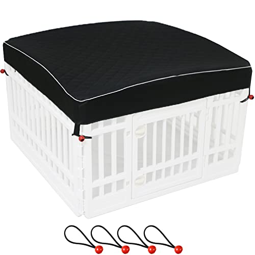 LAOZZ Hunde-Laufgitter-Abdeckung für Haustiere, bietet Schatten und Sicherheit für den Innen- und Außenbereich, Haustier-Laufstallabdeckung, passend für 91,4 cm Laufstall, 4 Paneele (Laufgitter Nicht von LAOZZ