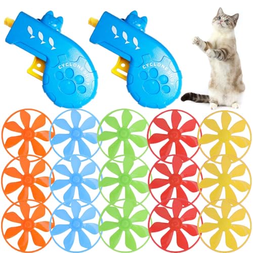 LAPOHI 17-teiliges Katzen-Apportierspielzeug mit bunten fliegenden Propellern, interaktives Spielzeug für Kätzchen, drinnen und draußen, Jagdtraining, Jagd LAPOHI 17-teiliges Katzen-Apportierspielzeug mit bunten fliegenden Propellern, interaktives Spielzeug für Kätzchen, drinnen und draußen, Jagdtraining, Jagd von LAPOHI