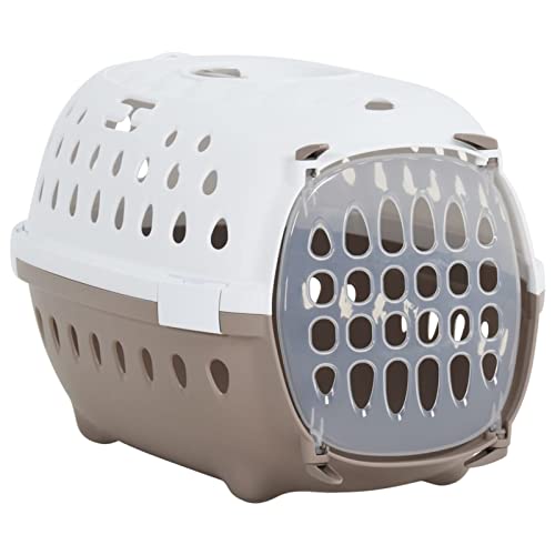 Transportbox für Haustiere, LAPOOH Transportin für Katzen, Transportin für kleine Hunde, Kaninchen, Käfig für Hunde, PP, weiß und braun, 50 x 34,5 x 32 cm Transportbox für Haustiere, LAPOOH Transportin für Katzen, Transportin für kleine Hunde, Kaninchen, Käfig für Hunde, PP, weiß und braun, 50 x 34,5 x 32 cm von LAPOOH