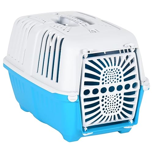 Transportbox für Haustiere, Weiß, Blau, Polypropylen, 48 x 31,5 x 33 cm, LAPOOH Transportin für Katzen, kleine Hunde, Kaninchen, Käfig für Hunde Transportbox für Haustiere, Weiß, Blau, Polypropylen, 48 x 31,5 x 33 cm, LAPOOH Transportin für Katzen, kleine Hunde, Kaninchen, Käfig für Hunde von LAPOOH