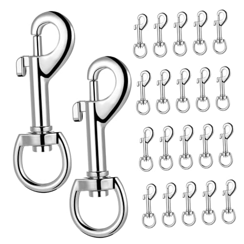 LAPYAPPE 24 Stück Schnapphaken Drehbarer Karabinerhaken Haustierleine Clip Lanyard Verschluss für Schlüsselanhänger Robuster und Sicherer Seilverbinder von LAPYAPPE
