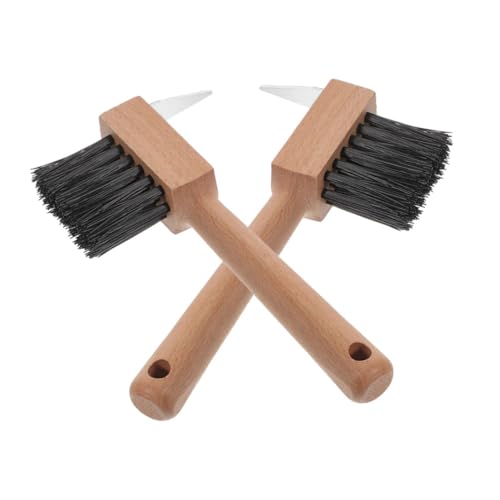 LAPYAPPE 2st Hufeisenhakenbürste Bratschaufel Werkzeuge Doppelseitige Reinigungswatte Schaufelgriff Schwebende Hängematte Zubehör Hängematte Spachtel Werkzeuge Pelzige Werkzeuge Beige Holz von LAPYAPPE