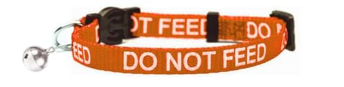 LARRYROO Katzenhalsband mit Aufdruck "Do Not Feed", weiches Nylon und Sicherheitsschnalle (Orange) von LARRYROO