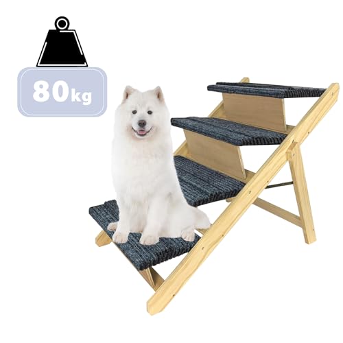 LARS360 Haustiertreppe 2 in1 Hundetreppe Hunderampe Auto Klappbar Rampe Hund Hundetreppe für Kleine Hunde und Große Hunde Hunderampe für Bett, Auto, Sofa von LARS360
