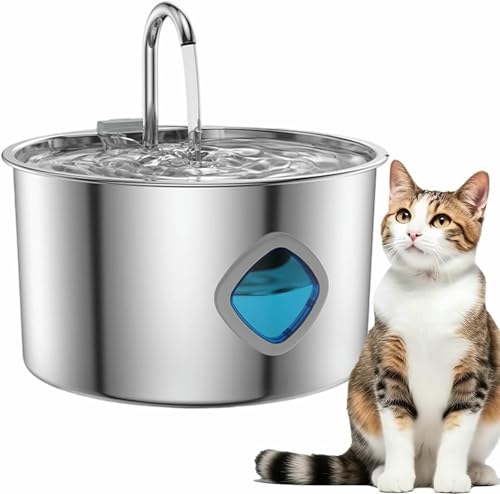 Haustierwasserbrunnen, 3,2 -L -Katzen -Trinkbrunnen Wasserspender, Automatischer Edelstahl -Feederspender Haustierversorgungen Für Kleine Mittelpulige Hunde Innenkätzchen Home Fütterung von LASDERTV