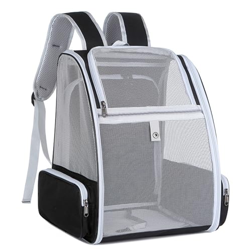 Katzenrucksack Hunderucksack, Faltbarer Katzens Transportrucksack Vollständig belüfteter Mesh Katzens Transportrucksack Schultertasche, Katzen Rucksack für Reisen, Spaziergänge und Wanderungen von LASIEYO