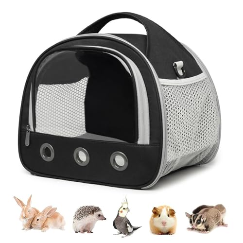 Transportbox Meerschweinchen, Kleintier Tragetasche Tragbarer Transportkäfig für Meerschweinchen mit transparentem Fenster, Transportbox für Vogel Ratte Meerschweinchen Eichhörnchen Transportbox Meerschweinchen, Kleintier Tragetasche Tragbarer Transportkäfig für Meerschweinchen mit transparentem Fenster, Transportbox für Vogel Ratte Meerschweinchen Eichhörnchen von LASIEYO
