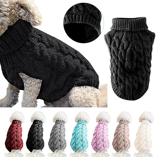 LASIEYO Hundepullover, Haustier Warme Pullover Strickwolle Winterpullover für Mittel und Große Hunde (XL, Schwarz) von LASIEYO