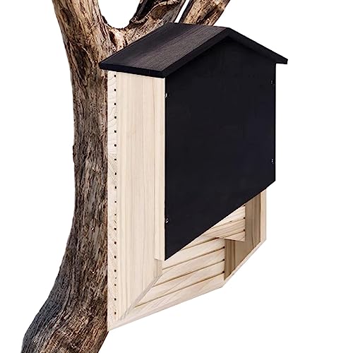 Außerhalb des Fledermaus-Lebensraumhauses - Fledermaus-Habitatbox aus Holz für den Außenbereich | Holzunterstand für Fledermauskästen, wiederverwendbares Fledermauskastenhaus, Holzdekoration Latafa von LATAFA