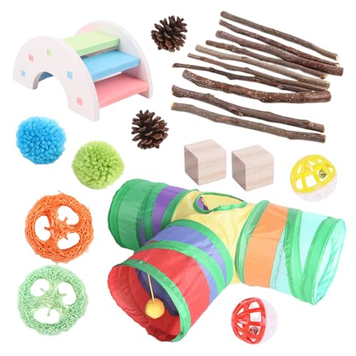 Hamsterspielzeug-Set für Käfig – 22-teiliges Kauspielzeug-Set für Hamster | Zahnübungsspielzeug im Home-Decor-Stil | Kaubares Käfigspielzeug, Kleintier-Aktivitätsspielzeug, Hamsterkäfig-Zubehör Hamsterspielzeug-Set für Käfig – 22-teiliges Kauspielzeug-Set für Hamster | Zahnübungsspielzeug im Home-Decor-Stil | Kaubares Käfigspielzeug, Kleintier-Aktivitätsspielzeug, Hamsterkäfig-Zubehör von LATAFA
