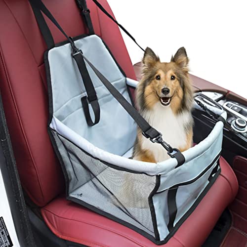 Hunde Autositz Booster Carrier, Haustier Auto Booster Hund Autositz Reisebett Hundesitz Wasserdicht Booster Sitz Welpe Sicherheitsgurt Faltbarer Sicherheitskorb Sitz Reise Carrier Käfig Reise von LATAFA