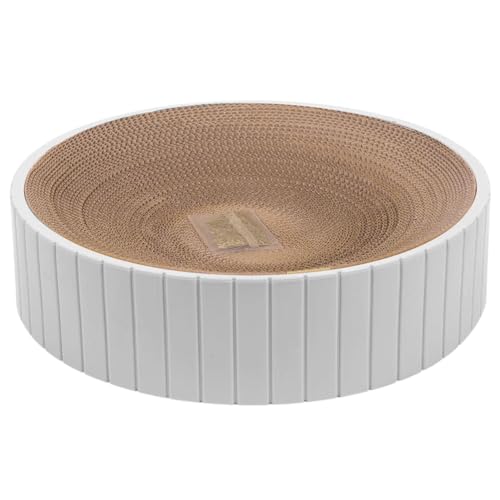 Katzenkratzer, Katzenkratzer Pappe, Runder Katzenkratzbrett, Katzenkratzbrett, Kratzunterlage Wellpapier Reversible Katzenkratzpad Katzenkratzliege Bett Trainingsspielzeug Katzenkratzer, Katzenkratzer Pappe, Runder Katzenkratzbrett, Katzenkratzbrett, Kratzunterlage Wellpapier Reversible Katzenkratzpad Katzenkratzliege Bett Trainingsspielzeug von LATAFA