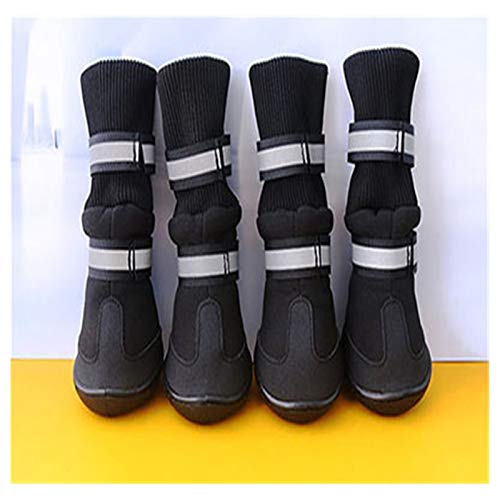 Hundeschuhe,Dog Boots 4 Teile/Satz wasserdichte rutschfeste Hund Schuhe für große Hunde Winter Schuh für Hund Schuhe Hund Pfote beschützer warme Hund Stiefel schwarz (Color : Black, Size : X-Lareg Hundeschuhe,Dog Boots 4 Teile/Satz wasserdichte rutschfeste Hund Schuhe für große Hunde Winter Schuh für Hund Schuhe Hund Pfote beschützer warme Hund Stiefel schwarz (Color : Black, Size : X-Lareg von LATEAU