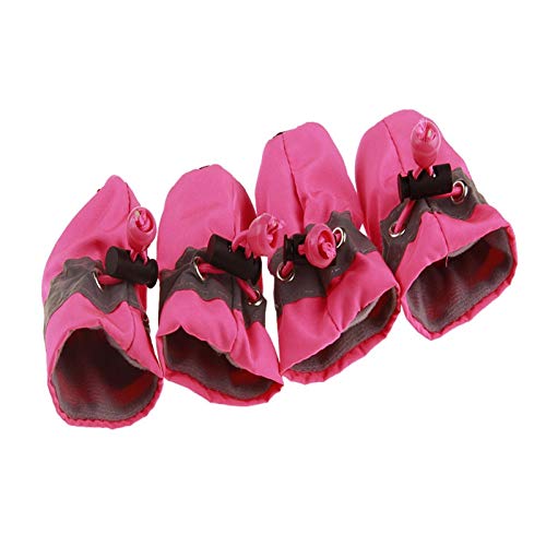 Hundeschuhe,Dog Boots 4 stücke wasserdichte Winter Hund Hund Schuhe rutschfeste Regen Schnee Stiefel dick warm für kleine Katzen Hunde welpen Hund socken Booties Schuhe (Color : Normal pink, Size : von LATEAU