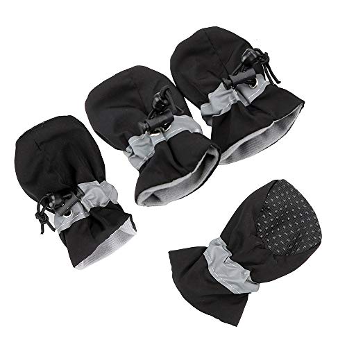 Hundeschuhe,Dog Boots Antiscid Welpenschuhe 4 stücke Soft-Sohlen Hundeschuhe wasserdichte Weiche Haustier Pfote Haustier Zubehör (Color : Black, Size : 6) von LATEAU