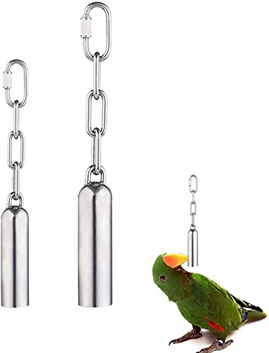 LATRAT 2 Stück Edelstahl-Glocke Spielzeug für Papageien, Papageien Vogelkäfig Spielzeug strapazierfähiges für Vogel Papagei von LATRAT