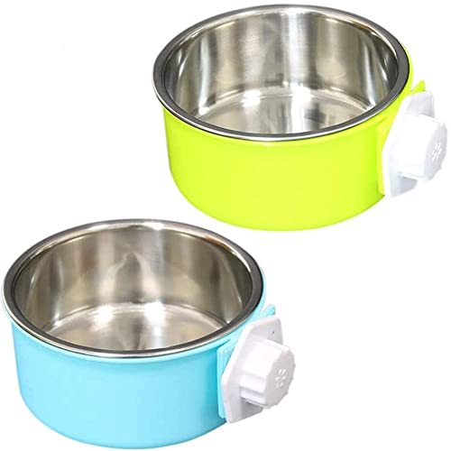 LATRAT 2 Stück Hunde-/Futternapf, abnehmbar, zum Aufhängen, Edelstahl, Lebensmittel Wasser Schalen für Hunde Katzen mit Schraubbefestigung zum Einhängen 2 in 1 LATRAT 2 Stück Hunde-/Futternapf, abnehmbar, zum Aufhängen, Edelstahl, Lebensmittel Wasser Schalen für Hunde Katzen mit Schraubbefestigung zum Einhängen 2 in 1 von LATRAT