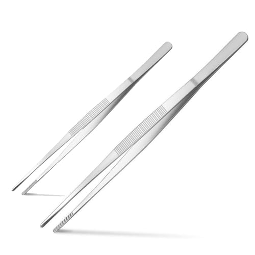 LATRAT 2 Stück Profi Küchenzange Küchenzange aus Edelstahl als professionelle Grillzange zum Kochen Backen (20cm+30cm) von LATRAT