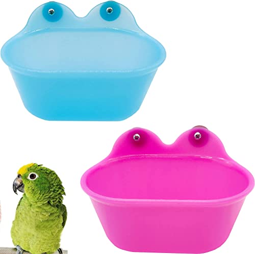 LATRAT 2 Stück Vogelkäfig Badewanne Vogel Dusche Hängende Vogelfutterhaus, Papagei Badewanne mit Spiegel Hängende Badewanne für kleine Vögel,Kanarienvögel,Wellensittiche,Papagei LATRAT 2 Stück Vogelkäfig Badewanne Vogel Dusche Hängende Vogelfutterhaus, Papagei Badewanne mit Spiegel Hängende Badewanne für kleine Vögel,Kanarienvögel,Wellensittiche,Papagei von LATRAT