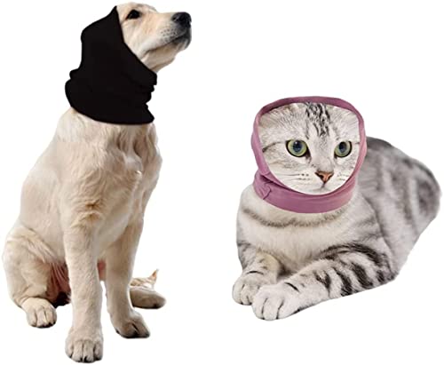 LATRAT 2 Stücke Pet Hunde Wärmer Haustier für Wärmer und Anti-Angst, Hund Mütze Ohren für Komfort Anti Angst Baden Pflege Lärm Reduzieren von LATRAT