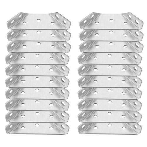 LATRAT 20 Stück Winkel Klammern, Verbinder Metall, Multifunktionale Eckhalterung,Edelstahl Möbelverbinder Reparatur Platte Eckwinkel für Schrank Tisch Stuhl,Dreiecksstütze Aus Edelstahl LATRAT 20 Stück Winkel Klammern, Verbinder Metall, Multifunktionale Eckhalterung,Edelstahl Möbelverbinder Reparatur Platte Eckwinkel für Schrank Tisch Stuhl,Dreiecksstütze Aus Edelstahl von LATRAT
