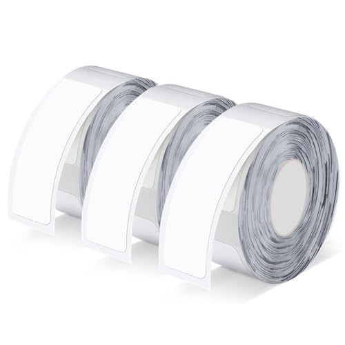 LATRAT 3 Rollen Thermo-Etikettenband, selbstklebend, 160 Etiketten/Rolle, Rollen mit Heißklebeetiketten (transparent, 15 x 30 mm) von LATRAT