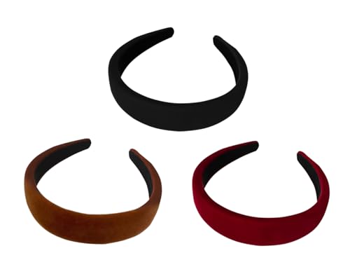 LATRAT 3 Stück Haarreif Damen Samt Haarreif Retro Haarreif DIY Haarreif 3 Farben von LATRAT