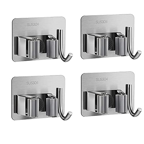 LATRAT 4 Stück Bürstenhalter und Wandhalter, selbstklebend, Tür, Selbstklebend für Küche, Schrank, Badezimmer, Garage, Garten, Grau LATRAT 4 Stück Bürstenhalter und Wandhalter, selbstklebend, Tür, Selbstklebend für Küche, Schrank, Badezimmer, Garage, Garten, Grau von LATRAT