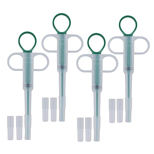 LATRAT 4 Stück Tablette Feeder Haustier Pet Pille Pet Pusher Spritze Tablettengeber Medikamenten Feeder Haustier Medikamenten Spritze für Katzen kleine Hunde(Grün) von LATRAT