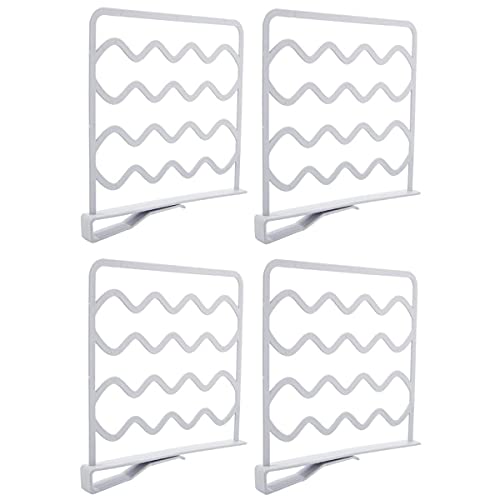 LATRAT 4 Stücke Regaltrenner Kleiderschrank Organizer Schrankteiler Regalteiler Set, zur Aufbewahrung und Organisation in Schlafzimmer Badezimmer Küchen und Büroregalen von LATRAT