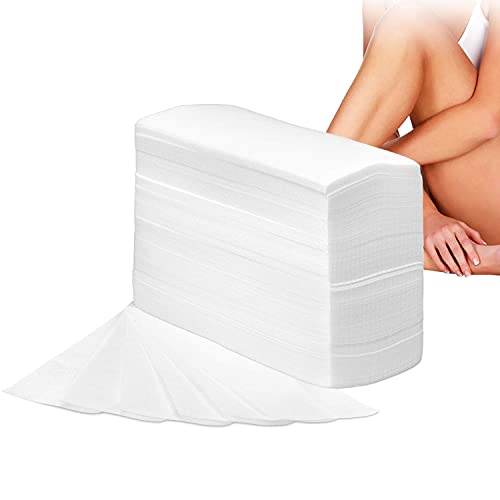 LATRAT 400 Stück Vlies Wachsstreifen für Gesicht und Körper, Wachsstreifen zur Gesichts- und Körperhaarentfernung Vlies Bikini-Enthaarungswachsbandpapier, Weiß von LATRAT