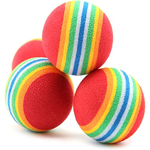 LATRAT 6 Pack Ball Regenbogen Colorful weich für Hund Welpen Kitty Zug und Play，Katzenspielzeug Bälle Weich, Schaumstoff Katzen Bälle Interaktiv Petball für den Innenbereich- 3,5 cm von LATRAT