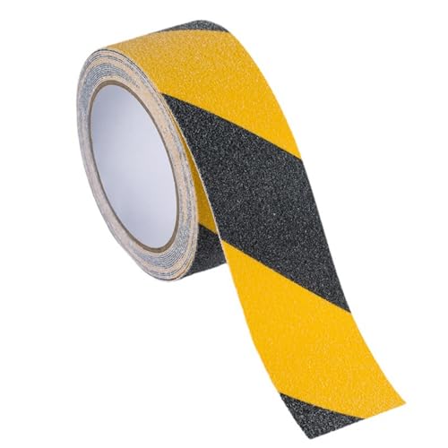 LATRAT Anti-Rutsch-Klebeband, Sicherheitsband für Treppen, Leitern, rutschige Böden, innen und außen (Schwarz/Gelb, 5 cm x 5 m) von LATRAT