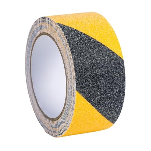 LATRAT Anti-Rutsch-Klebeband, Sicherheitsband für Treppen, Leitern, rutschige Böden, innen und außen (schwarz/gelb, 20 m x 5 cm) von LATRAT