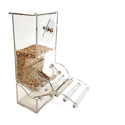 LATRAT Automatischer Futterspender - Transparent Vogelfutterhaus automatischer Schwerkraft-Futterautomat für Hamster,Meerschweinchen, Mini-Igel, Tauben, Papageien, Vögel von LATRAT