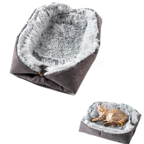 LATRAT Bett für Katzen, Hunde, 2 in 1, doppeltes Verwendungszweck, Katzenbett, Kissen, weich und bequem, geeignet für Kätzchen, Welpen und kleine Tiere von LATRAT