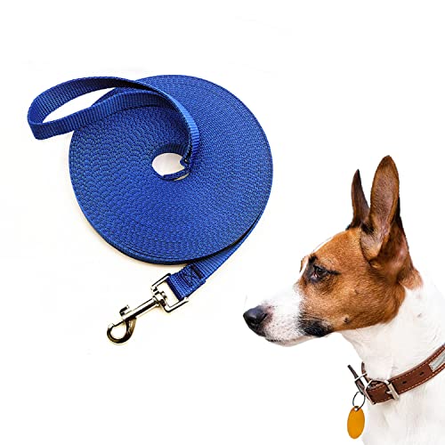 LATRAT Führleine für Hunde, 1,2 ~ 30 m, Trainingsleine für Hunde, lange Leine, für kleine bis große Hunde (Blau, 10 m x 1,5 cm von LATRAT