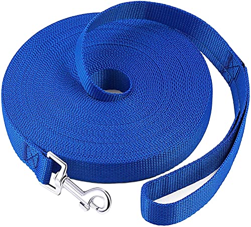 LATRAT Führleine für Hunde, 1,2 ~ 30 m, Trainingsleine für Hunde, lange Leine, für kleine bis große Hunde (Blau, 15 m x 1,5 cm) von LATRAT