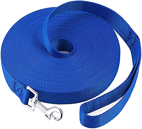 LATRAT Führleine für Hunde, 1,2 ~ 30 m, Trainingsleine für Hunde, Hundetraining Zubehör, lange Leine, für kleine bis große Hunde (Blau, 15 m x 1,5 cm) von LATRAT