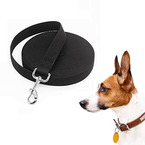 LATRAT Führleine für Hunde, 1,2 ~ 30 m, Trainingsleine für Hunde, lange Leine, für kleine bis große Hunde (Schwarz, 10 m x 1,5 cm von LATRAT