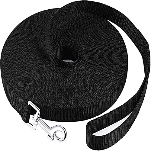 LATRAT Führleine für Hunde, 1,2 ~ 30 m, Trainingsleine für Hunde, lange Leine, für kleine bis große Hunde (Schwarz, 15 m x 1,5 cm von LATRAT