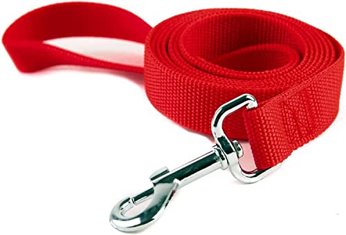 LATRAT Führleine für Hunde, 1,2 ~ 30 m, Trainingsleine für Hunde, lange Leine, für kleine bis große Hunde (rot, 5 m x 1,5 cm von LATRAT