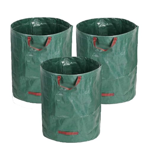 LATRAT Gartenabfallsack, 3 x Gartensäcke, 272 l, reißfest, Big Bag mit Griffen, wasserdicht, faltbar und wiederverwendbar, Gartenpflanzensack (67 x 76 cm) von LATRAT