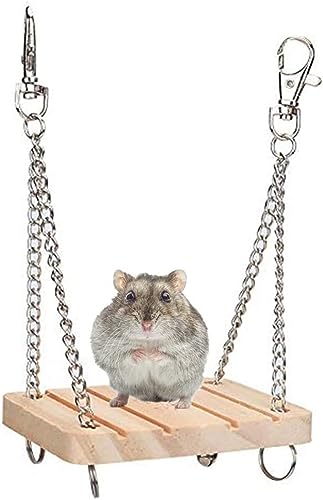 LATRAT Hamster Schaukel Spielzeug aus Holz Haustier hängen Bett, Holz Hamster Schaukel Mit Glocke Für Hamster, Gerbil, Meerschweinchen, Chinchilla, Hamster Käfig Zubehör LATRAT Hamster Schaukel Spielzeug aus Holz Haustier hängen Bett, Holz Hamster Schaukel Mit Glocke Für Hamster, Gerbil, Meerschweinchen, Chinchilla, Hamster Käfig Zubehör von LATRAT