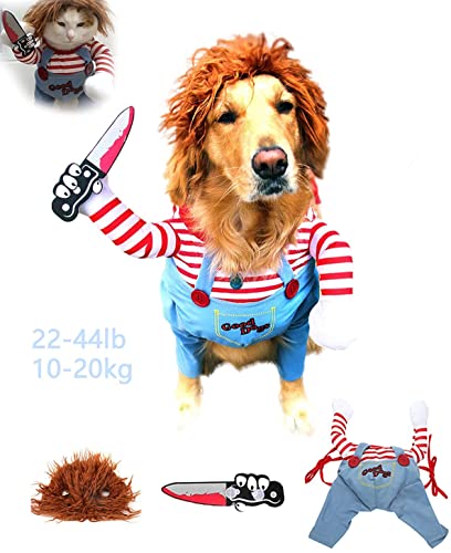 LATRAT Hundekostüm Weihnachtsfeier Hundebekleidung, Hundekleidung Lustig Gruselig Gorror Katzen Pet Kostüm für Dackel Hunter Französische Bulldogge Cosplay Events Kostüm, M von LATRAT
