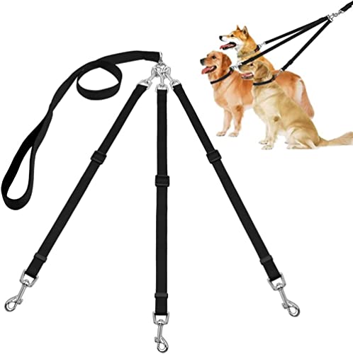 LATRAT Hundeleine Leine, 3-in-1 Hundeleine, Trainieren Joggen, Verstellbar, für Mittlere, Kleine Hunde, Mehrere Haustiere, für 1,2 Oder 3 Hunde von LATRAT